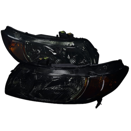 Spec-D Tuning 06-10 Honda Civic Euro Headlights Smoke Lens 2LH-CV062G-RS